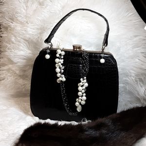 Vintage Faux Pearl Cluster and Chain Necklace and Earrings